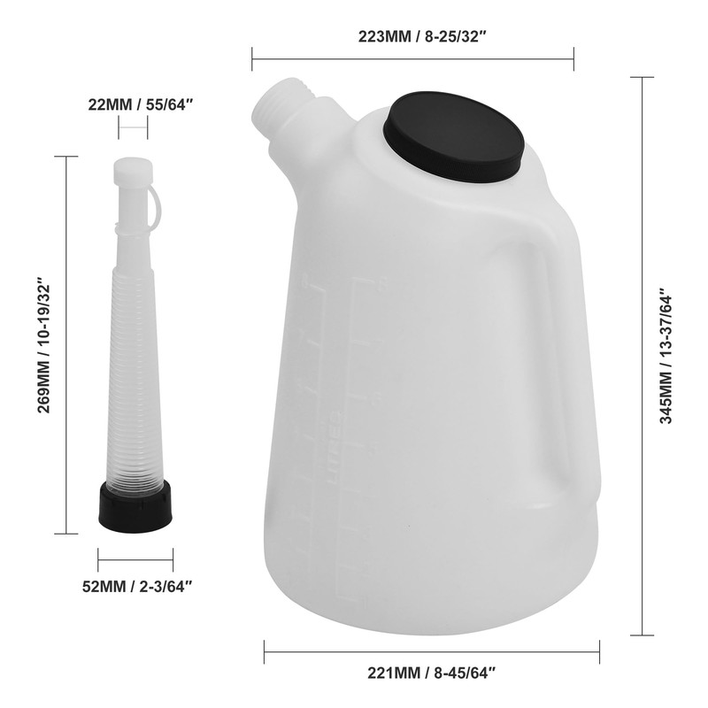 WINMAX TOOLS AUTOMOTIVE Oil Dispenser, 8 Quart, Translucent, Bottle with