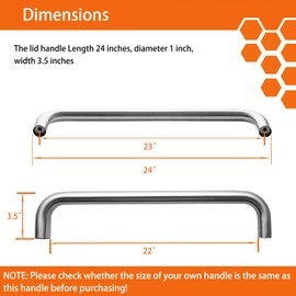 PHYESUVIN 24" Grill Lid Handle Replacement Parts for Traeger Pellet Grills, KIT0141 Grill Lid Handle for Traeger Pro 34 and Eastwood 34 Series, Stainless Steel