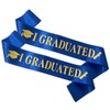 I Graduated Sash, Blue 2PCS Graduation Sash with Gold Foil