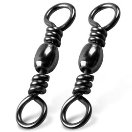 SILANON Barrel Swivels Fishing Tackle,60/120pcs Rolling Ball Fishing Swivels Connector Stainless Brass Solid Rings High Strength Saltwater Fishing Swivels Accessories (3/0 60pcs)