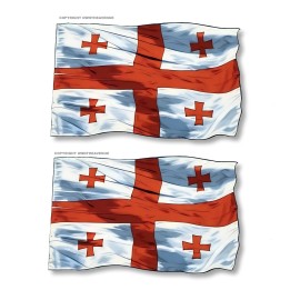 OwnTheAvenue x2 Georgia GA Flag Vintage Style Tattered Wavey Vinyl Sticker Decals 3.5" Each