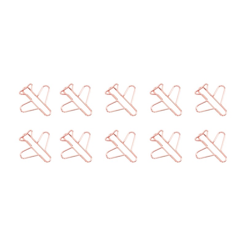 100Pcs Airplane Shaped Paper Clips Metal Lightweight Multipurpose Cute Shaped