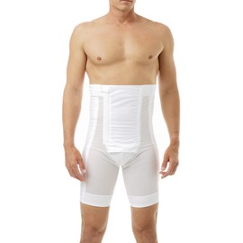 Underworks Men's Power Shaper Long Leg Brief Girdle, Waistline - 2X 45-48, White