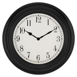Foxtop Large Wall Clock 18 Inch Silent Non Ticking Battery Operated Classic Vintage Retro Wall Clock Decorative for Living Room Kitchen Home Office (Black)