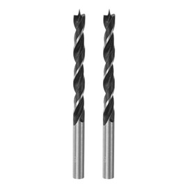 HARFINGTON 2pcs Brad Point Drill Bits 6.5mm(16/64") Dia Straight Steel Round Shank Drill Metric Brad Point 2.6" Drilling Depth Spiral Twist Drill Bits for Carpenter Woodworking Plastic Rubber