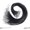 Pack of 50 Leather Cord Chain with Clasp, Waxed Necklace