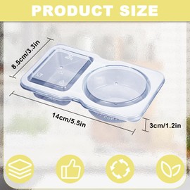 AOKUOX 30 PCS Snack Containers with Lids Double Compartment Containers Reusable Lunchable Container Plastic Condiment Grab and Go Snack Tray Prep Containers