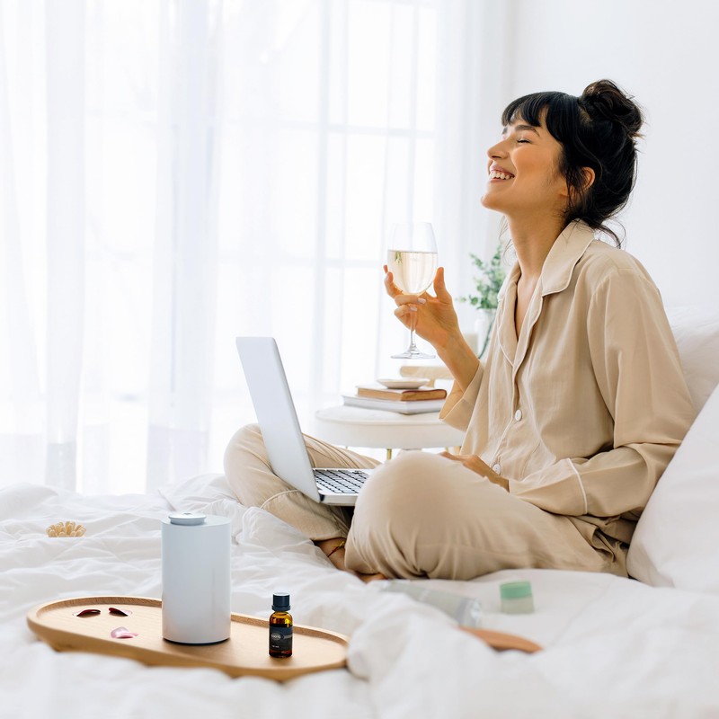 Airversa AN6 Aroma_Diffuser, Polypropylene, LED, White - Portable Waterless Essential
