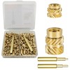 QSJ 170Pcs Threaded Inserts Set Brass Heat Set Insert M3