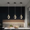 Modern Crystal Pendant Light, 3-Color LED Crystal Pendant Light, Adjustable