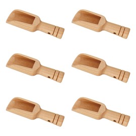 Natural Wooden Scoops (6 Pcs) - Multi-Use Scoop Spoons for Bath Salts, Spices, Laundry, and Kitchen Essentials