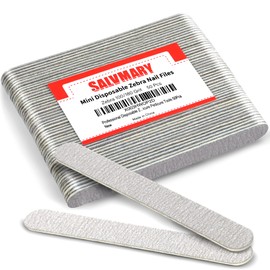 SALVMARY Professional Disposable Zebra Nail Files 100/180 Grit 5" Double Sided Emery Board Manicure Pedicure Tools 50Pcs