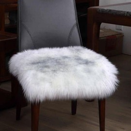 OKAYDA Natural Australian Sheepskin Seat Cousion Luxury Lambskin Chair Pad,Soft Wool and Non-Slip Backing (gray)