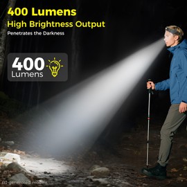 Diboniur Torcia Frontale LED, 8 Modalità, IPX4, Sensore e 340°