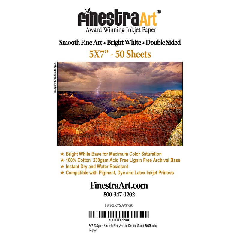 5" X 7" Smooth Fine Art Archive Bright White Double
