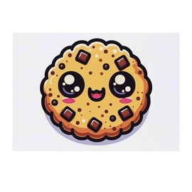 'Kawaii Cookie' Temporary Tattoo - Water Resistant, Skin-Safe, Non-Toxic Transfer (TO00070671)