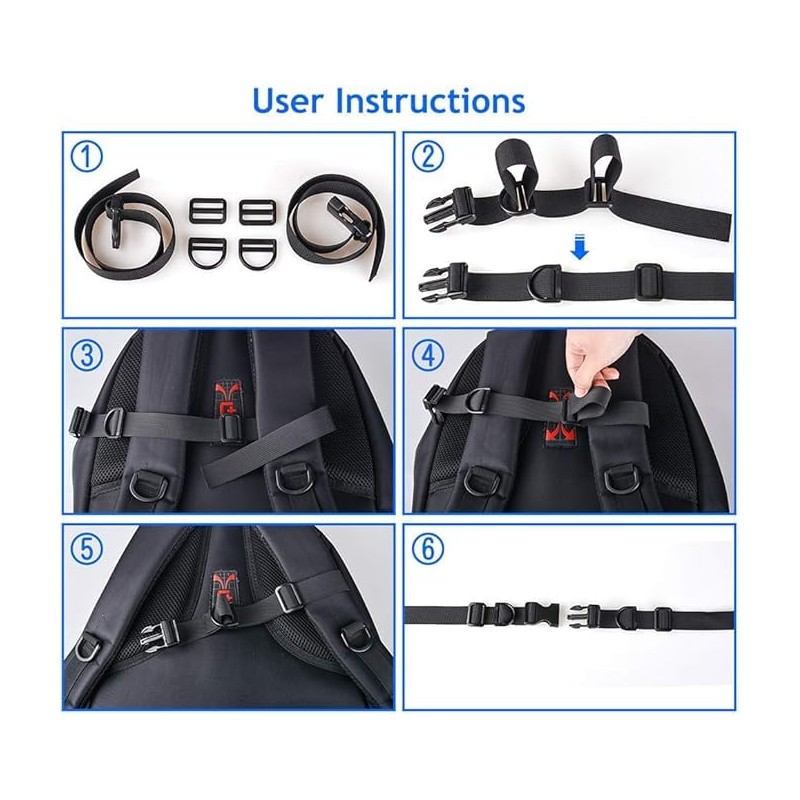 Backpack Chest Strap 2 Pack Heavy Duty Adjustable Backpack Sternum