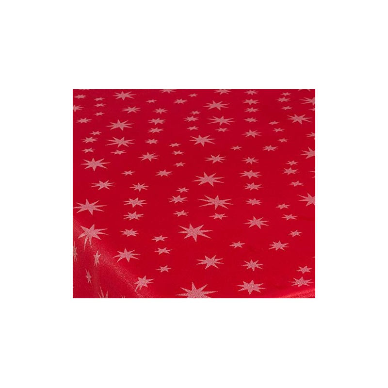 Diana Cowpe CHRISTMAS STAR TABLECLOTH *Red & Silver* TRADITIONAL XMAS