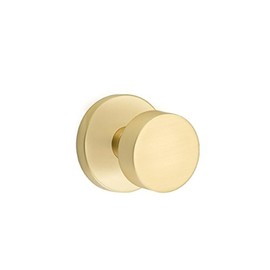EMTEK Disk Rosette Privacy Set with Matching Finish Round Knob - Choice of 7 Finishes - 5209ROUUS4 - Satin Brass (US4)