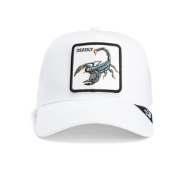 Goorin Bros. The Farm Unisex Original Adjustable Snapback Trucker Hat, White (The Deadly Scorpion), One Size