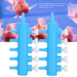 2pcs Aquarium Air Control Lever Valve Distributor Splitter Airline Tube Connector Air Pump Accessories for Fish Tank(5 Way)