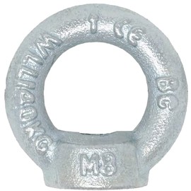 8x Ring Nuts M8 DIN582 C15E Eyelet Nuts Iron Galvanised Threaded Eyelet Nut Load 140 kg