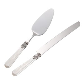 Juego de cuchillos y servir para tartas de boda, diseño de estilo italiano, juego de servidores de cuchillos para pastel de perlas, vajilla clásico, juego de cortador de pasteles, juego de