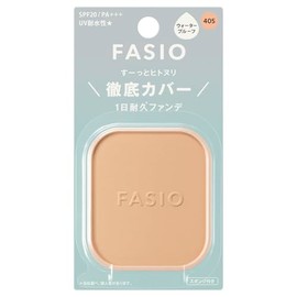 Fascio Hitonuri Cover, Durable Foundation 405, Light Ochre, 0.3 oz (10 g), SPF20 PA+++ Waterproof Powder Foundation Powder, High Cover, Anti-Crumble
