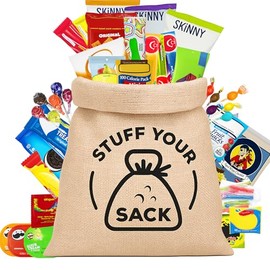 Ultimate Snack Variety Box – 100 Count Assortment of Crackers, Cookies, Candy & Chips – Individually Wrapped Snack Pack for Office, School & Parties by Stuff Your Sack