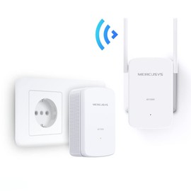 MERCUSYS MP510 KIT TP-Link CPL 1000 Mbps WLAN Network Adapter CPL, WiFi N300 Mbps, Homeplug AV2 1000 Mbps, CPL Enclosure, Plug and Play, Gigabit Ethernet Port, OneMesh, CPL Fiber