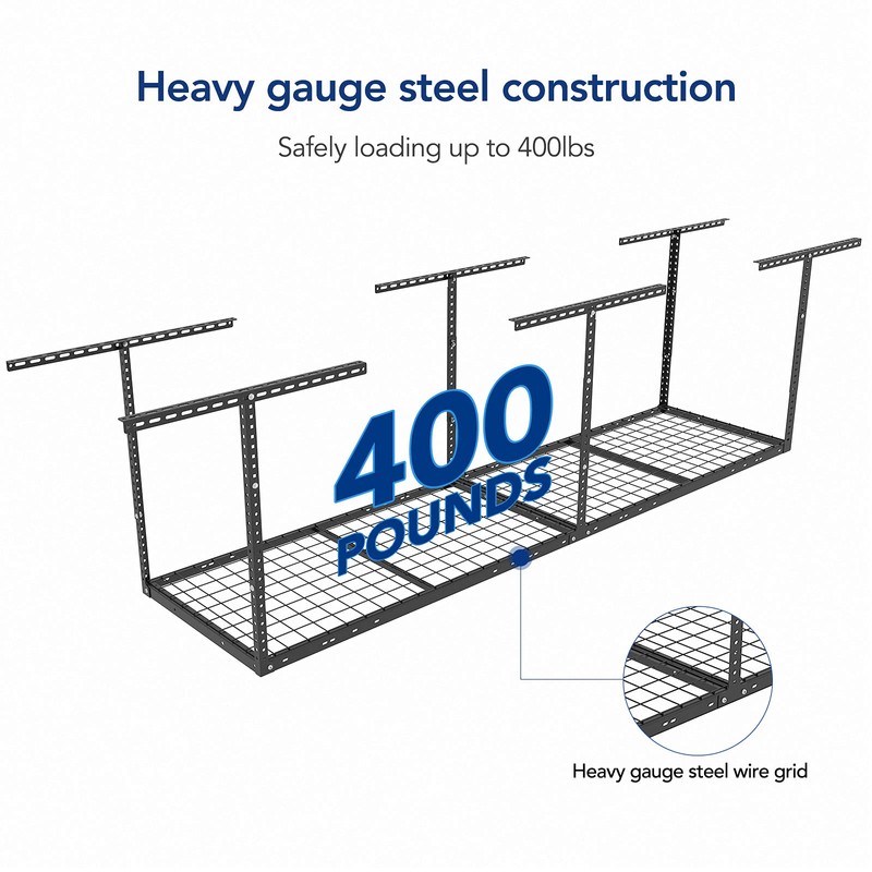 FLEXIMOUNTS 2x8 Garage Storage Rack, Adjustable Overhead Storage Organization System,