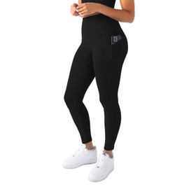 YITTY Active Women's UltraLuxe High-Waist Pocket Legging, Athleisure, 4-Way-Stretch, Iconic Black, S, Regular