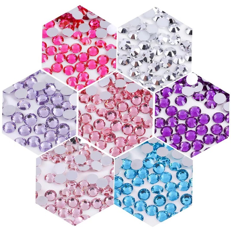 1000 Pieces SS20 5mm Flatback Rhinestones Clear Glasses Round Gems