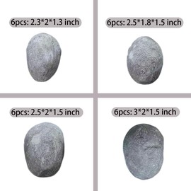 24 Fireplace Ceramic Pebbles, Round Fireplace Stone, Gas Fireplace Logs for Various Indoor Outdoor Fireplaces, Electric Fireplaces and Mantels (Gray)
