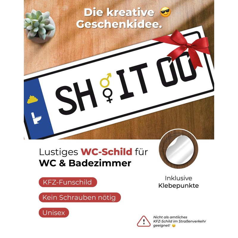 Toilet Sign "" Unisex Number Plate