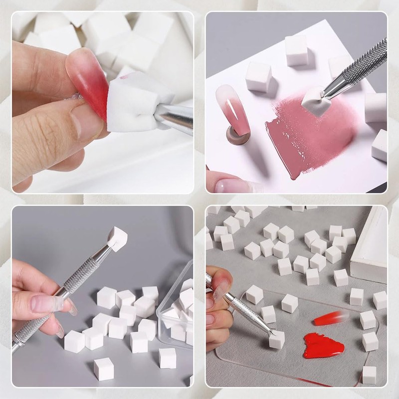 Samcos Nail Sponges Disposable Nail Sponges, Set of 100, Stainless
