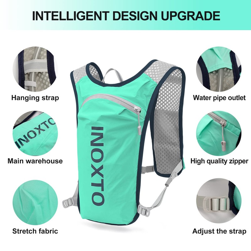 INOXTO Running Hydration Vest Backpack,Lightweight Insulated Pack with 1.5L Water