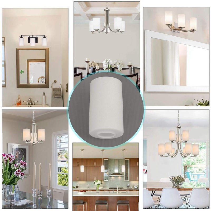 Voguad White Opal Cylinder Glass Lamp Shade Replacement, Light Fixture