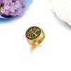 JewelryWe Men's Stainless Steel Ring Hollow Tree of Life Signet