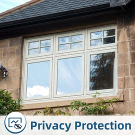 DUOFIRE One Way Window Film Privacy See Out Not in Heat Blocker Window Tint Reflective Mirror Window Tinting Film for Home Static Cling Anti-UV Sun Blocking Window Covering（Silver-silver, 17.4x78.7in）