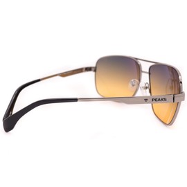 PeakVision AV2 Gunmetal Non-Polarized Aviator Sunglasses - Unisex- Dual-Zone Lens Technology, Zero Distortion, RA Filters, UV Protection Eyewear for Golfing, Driving, Sports