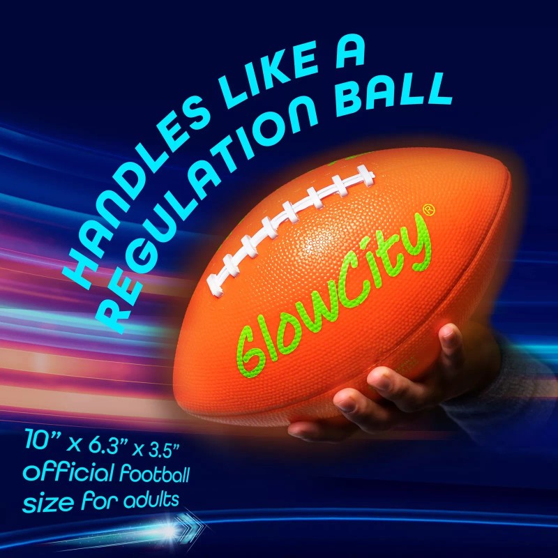 GlowCity Glow in The Dark Football - Light Up LED