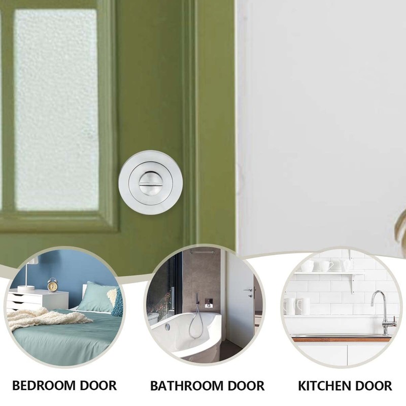 Bwintech 2Pcs 52MM Satin Chrome Bathroom Escutcheon Polished Nickel Turn