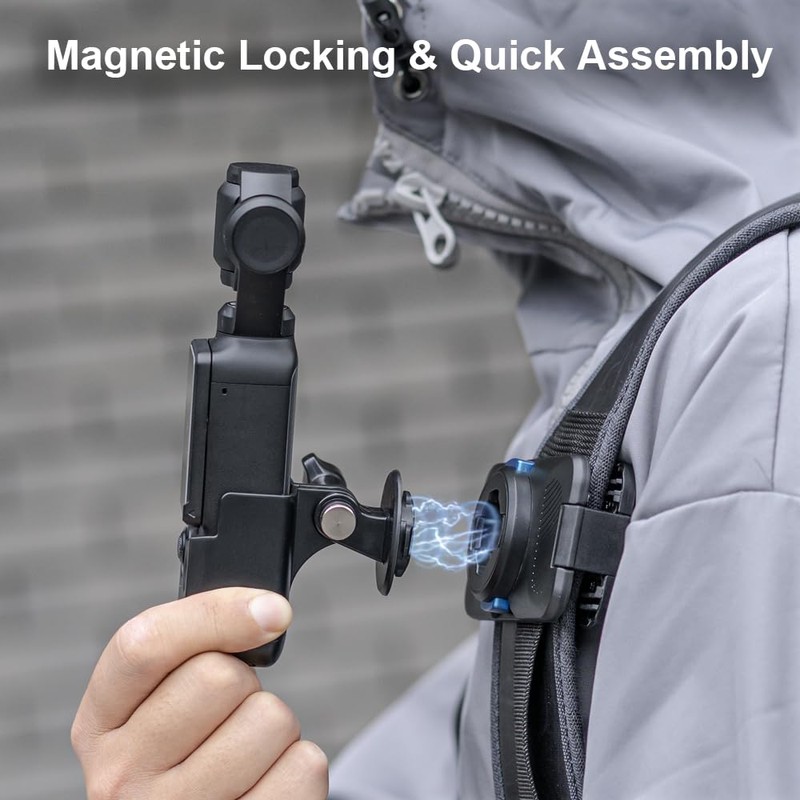 SUREWO Osmo Pocket 3 Magnetic Quick Release Backpack Clip Mount,