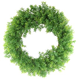Admired By Nature GFW8052-NATURAL Wreath Spring Wall Door Decoration, Green-Boxwood