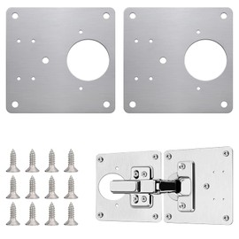 Hinge Repair Plate, Stainless Steel Hinge Repair Plate, Kitchen Cabinet Repair Plates with Screws for Repair of Door, Cabinet, Home Furniture, Drawer, Boxes, Window (Pack of 2)