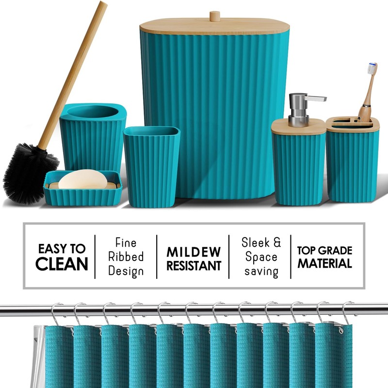 Clara Clark Bathroom Accessories Set - Teal Bathroom Set, 20PC