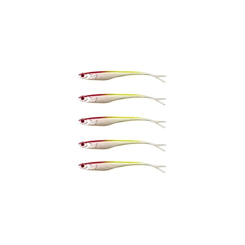 Pack of 5 No Action Shads Rubber Fish 13 cm