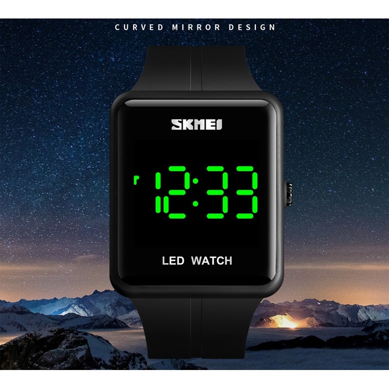 Gosasa Large Face LED Digital Watch Date Time 3Bar Waterproof