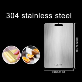 Titaniums Chopping Boards, 33 x 24 cm Stainless Steel Chopping Board, Titanium Cutting Board, Double-Sided Chopping Board, Kitchen Board, Chopping Boards Kitchen Accessories